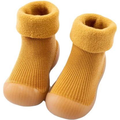 Yellow baby socks shoes with soft soles